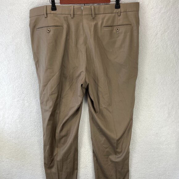 6 East Flat Front Wool Dress Pants Men's 40 Tan Loro Piana Four Seasons Italy - Picture 7 of 10